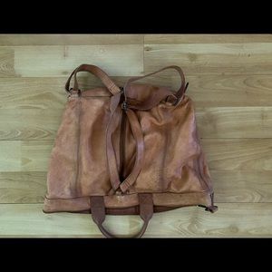 Free people brown convertible bag to backpack